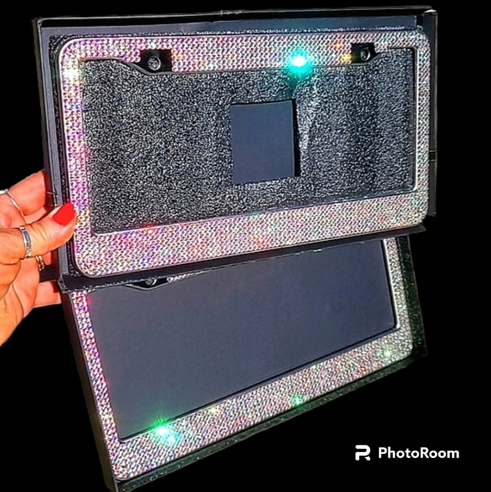 (2) Rhinestone License Plate Frames